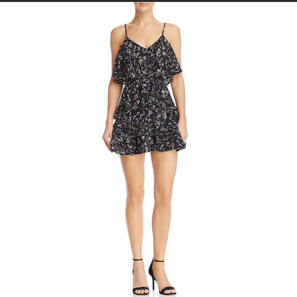 La Maison Talulah layered floral minidress with bead detailing size M